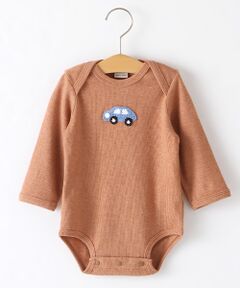 petit main / プティマイン ロンパース | ニット車ポケットロンパース