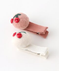 petit main / プティマイン ヘアピン | ポンポンチェリーヘアクリップ2個セット