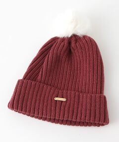 petit main / プティマイン ハンチング・キャスケット・ベレー帽 | ラビットファーポンポンニット帽