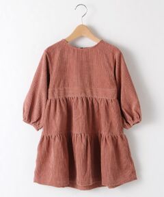 petit main / プティマイン ミニ丈・ひざ丈ワンピース | 後ろリボンコーデュロイワンピース