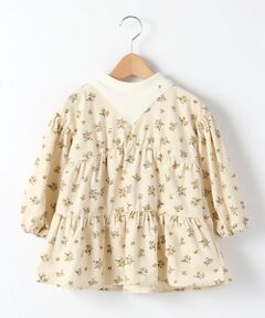 petit main / プティマイン チュニック | レイヤード風花柄チュニック