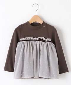 星シフォンドッキングハイネックTシャツ