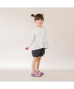 petit main / プティマイン チュニック | お花モチーフバックギャザーチュニック