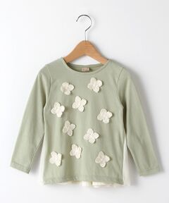 petit main / プティマイン チュニック | お花モチーフバックギャザーチュニック