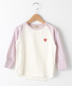 ハート刺しゅうラグランTシャツ