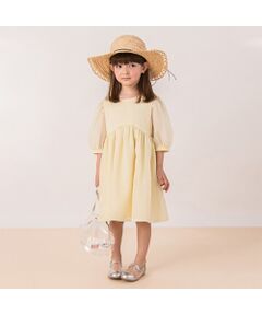 petit main / プティマイン ミニ丈・ひざ丈ワンピース | バルーン袖切り替えワンピース