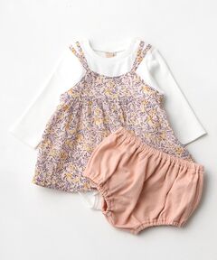 petit main / プティマイン セットアップ | オーガニックコットン 花柄ドッキングロンパース×ブルマセット