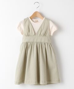 petit main / プティマイン ミニ丈・ひざ丈ワンピース | ビッグリボンドッキングワンピース