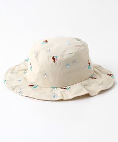 petit main / プティマイン ハット | UVケア たっぷり刺しゅうサファリハット