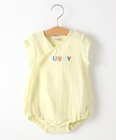 petit main / プティマイン ロンパース | Wガーゼカラフルロゴロンパース