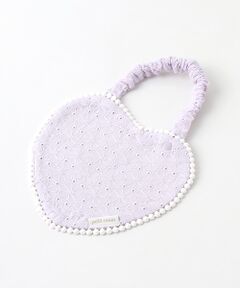 petit main / プティマイン スタイ・ビブ | フラワーレースハートスタイ