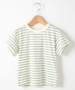 ワンポイント恐竜刺しゅうボーダーTシャツ