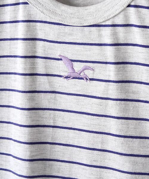 petit main / プティマイン Tシャツ | ワンポイント恐竜刺しゅうボーダーTシャツ | 詳細6