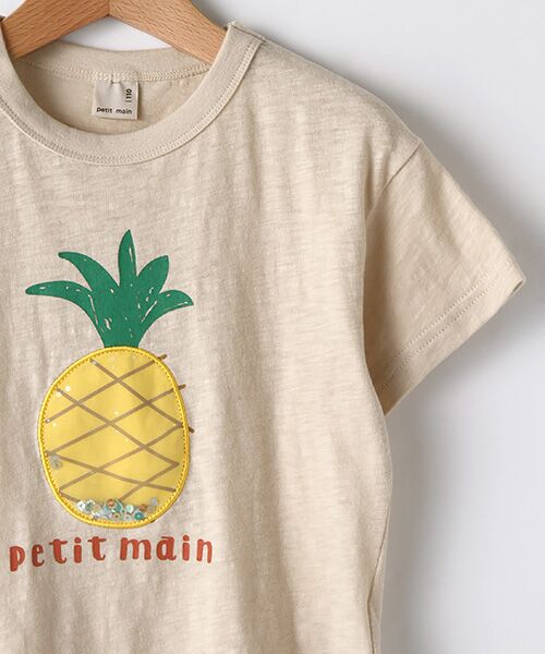 petit main / プティマイン Tシャツ | 南国シアーアップリケTシャツ | 詳細2