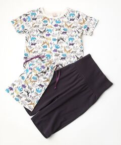 petit main / プティマイン ルームウェア | BOYS総柄Tシャツ×パンツパジャマセット