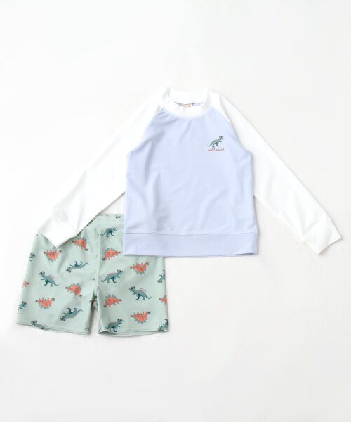 恐竜柄Tシャツ×パンツ水着セット【SWIM】