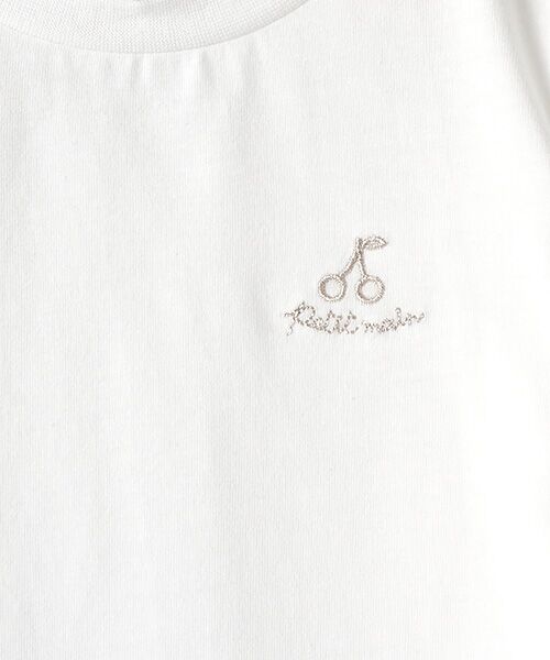 petit main / プティマイン Tシャツ | オーガニックコットン ワンポイント刺しゅうフレアTシャツ | 詳細1