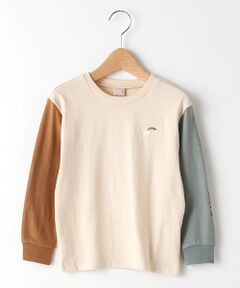 虹刺しゅう袖ロゴTシャツ