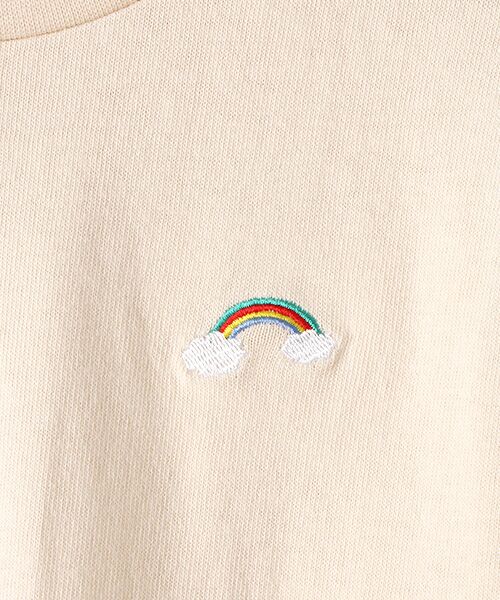 petit main / プティマイン Tシャツ | 虹刺しゅう袖ロゴTシャツ | 詳細5