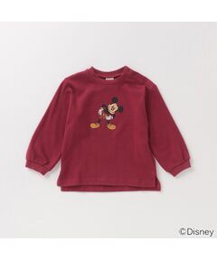 【DISNEY】 ミッキーマウスデザイン スリット入りTシャツ