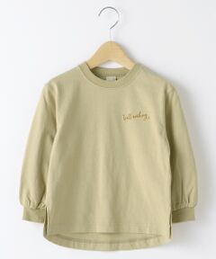 バック花プリントTシャツ