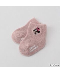 【DISNEY】 ミッキーマウスデザイン ワンポイントパイルクルーソックス