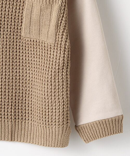 petit main / プティマイン ニット・セーター | 異素材切り替えドッキングプルオーバー | 詳細3