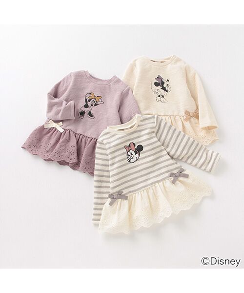 petit main / プティマイン Tシャツ | 【DISNEY】 裏起毛 ミニーマウスデザイン フリルつきペプラムTシャツ | 詳細6