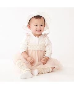 petit main / プティマイン ロンパース | テレコロンパース×チュールワンピースセット