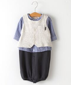 petit main / プティマイン 肌着 | 抗菌防臭 ベスト×シャツ風2WAYオールセット