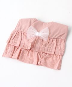 petit main / プティマイン スタイ・ビブ | リボンつき2段フリルスタイ