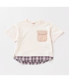 【吸水速乾】ポケット付裾切り替えTシャツ