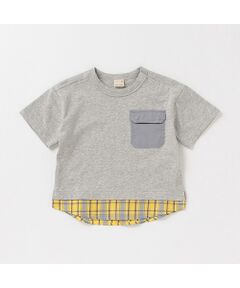 【吸水速乾】ポケット付裾切り替えTシャツ