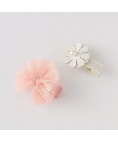 お花モチーフヘアクリップ2個セット