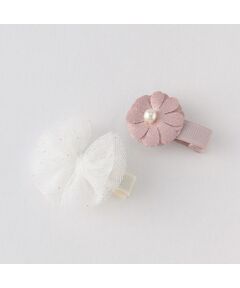 お花モチーフヘアクリップ2個セット