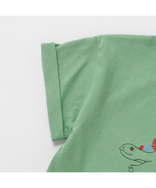 petit main / プティマイン Tシャツ | 恐竜刺しゅうTシャツ | 詳細5