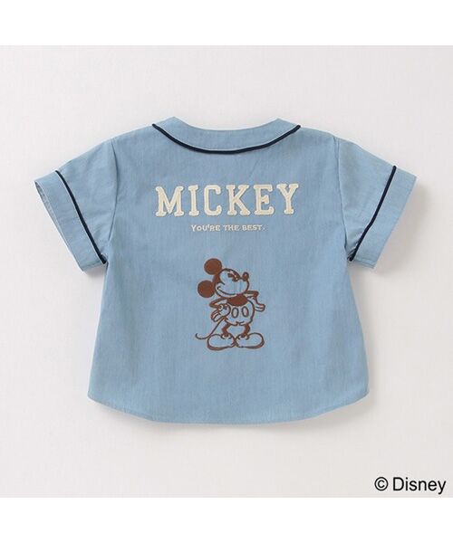 【DISNEY】ミッキーマウスデザイン ベースボールシャツ