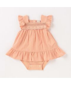 petit main / プティマイン ロンパース | レース切り替えワンピロンパース