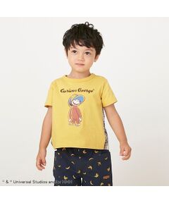 【おさるのジョージ】チェックドッキングTシャツ