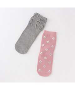 petit main / プティマイン ソックス | 箔pt／シャーリング2Pクルーソックス