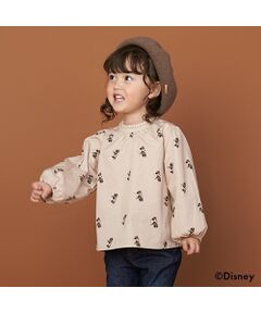 【Disney】ミニー総柄長袖ブラウス