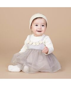 petit main / プティマイン ロンパース | 花モチーフワンピースセット