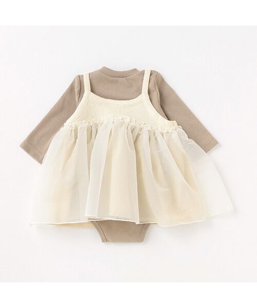 petit main / プティマイン ロンパース | 花モチーフワンピースセット | 詳細2