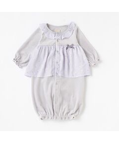 petit main / プティマイン ロンパース | 【弱酸性】星柄シフォン切替2WAYオール