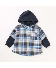 petit main / プティマイン ベビー・キッズウエア | ビッグシャツドッキングパーカー