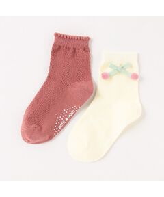 petit main / プティマイン ソックス | アソートワンポイント2Pアンクルソックス