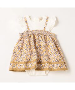 petit main / プティマイン ロンパース | 【弱酸性】花柄キャミドッキングロンパース