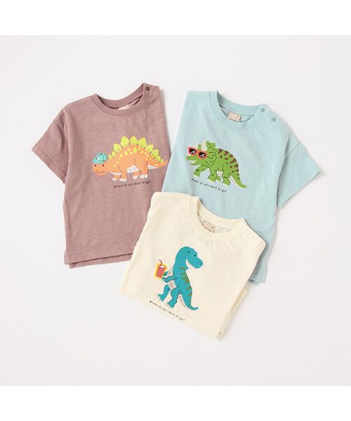 petit main / プティマイン カットソー | サングラス恐竜半袖Tシャツ | 詳細9