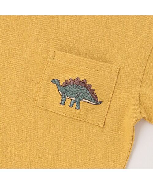 petit main / プティマイン Tシャツ | 恐竜刺しゅうポケット長袖Tシャツ | 詳細3