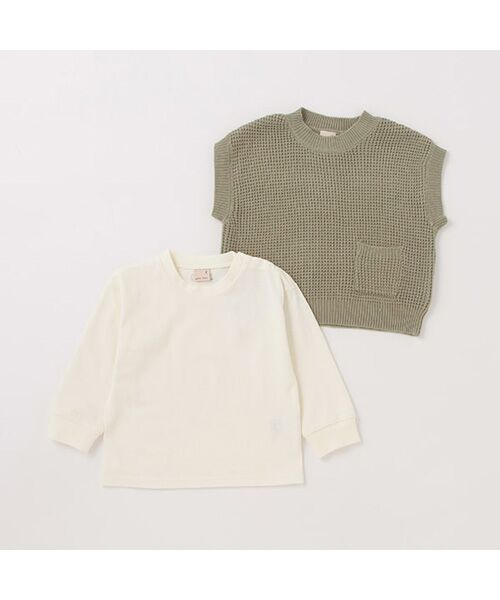 petit main / プティマイン ニット・セーター | ニットベストTシャツセット | 詳細2